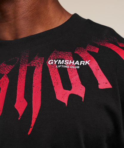 Gymshark Fade Graphic T-Shirt Gs Black