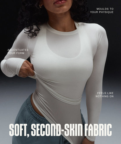 Women's Gymshark Featherform Long Sleeve T-Shirt Soft White