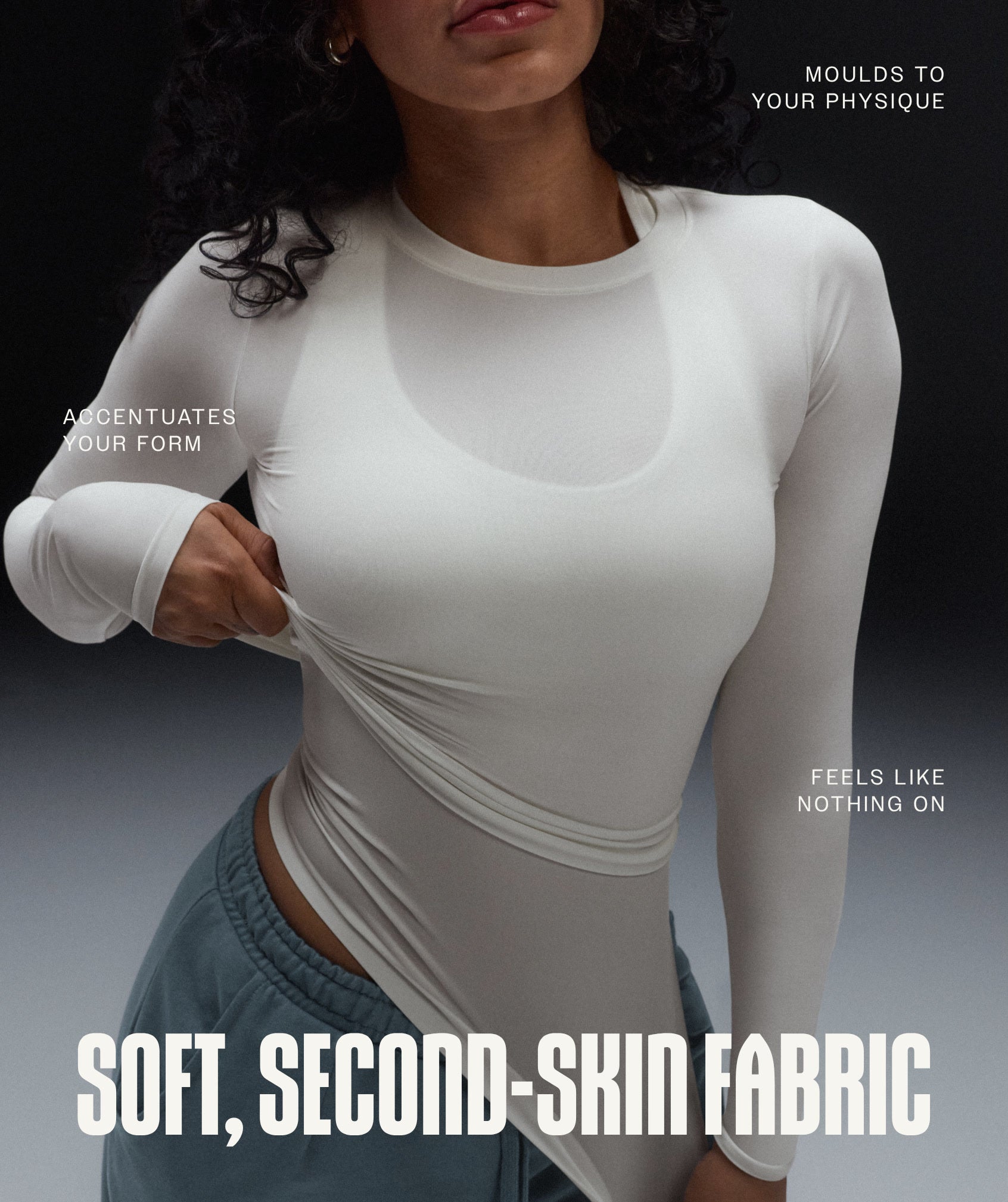 Women's Gymshark Featherform Long Sleeve T-Shirt Soft White