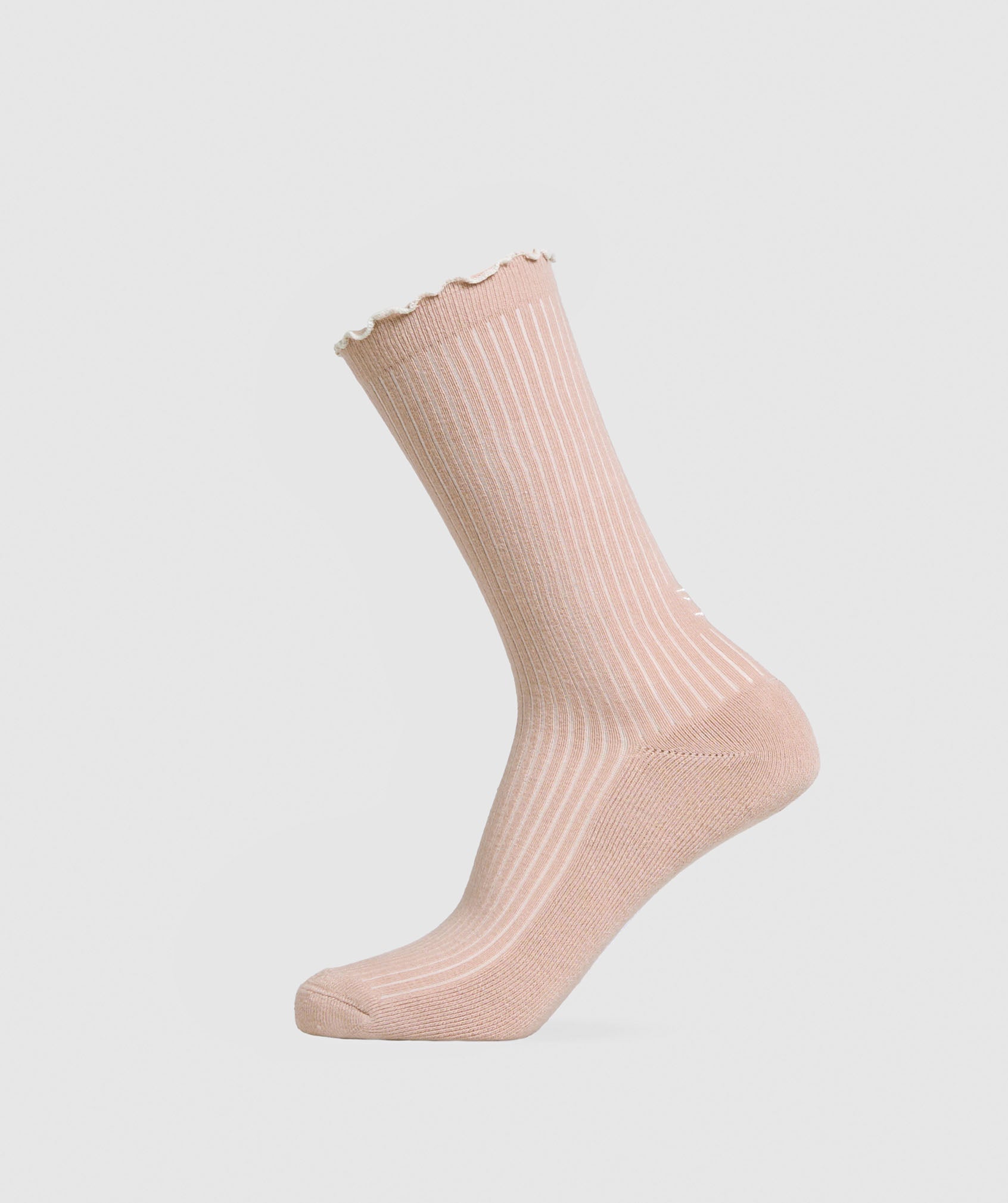 Women's Gymshark Frill Crew Single Sock Rest Pink