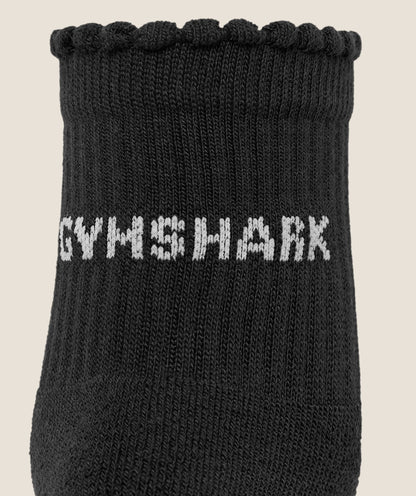 Women's Gymshark Frill Pilates Midi Sock Gs Black