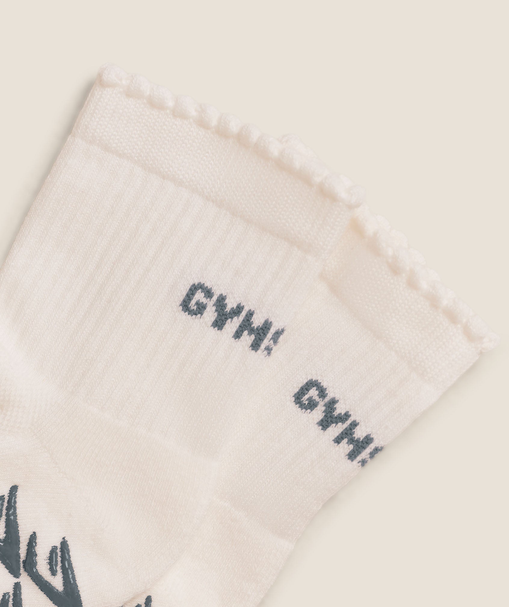 Women's Gymshark Frill Pilates Midi Sock Soft White