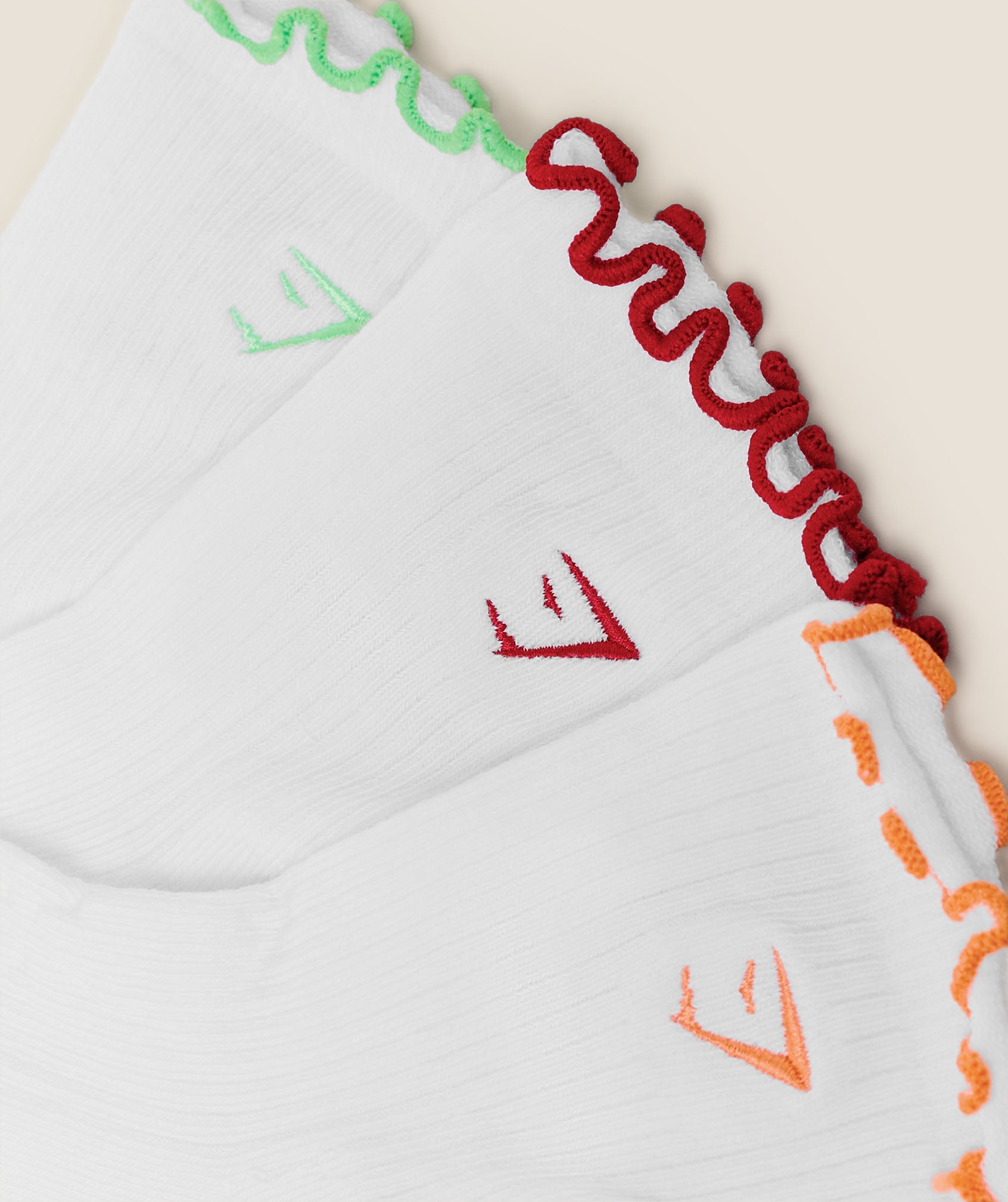 Women's Gymshark Fruity Graphic Midi Frill Socks 3Pk White