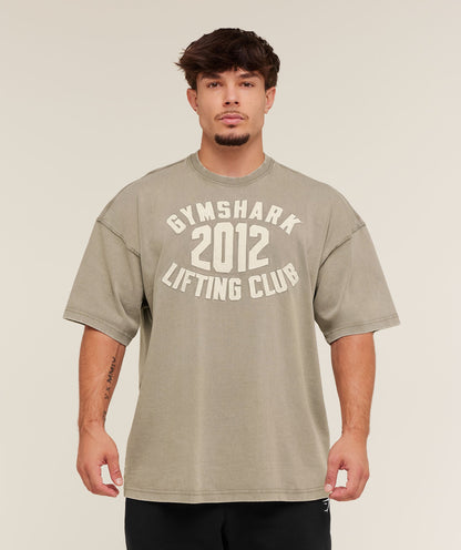 Gymshark 2012 Lifting Club T-Shirt Linen Brown