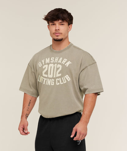 Gymshark 2012 Lifting Club T-Shirt Linen Brown