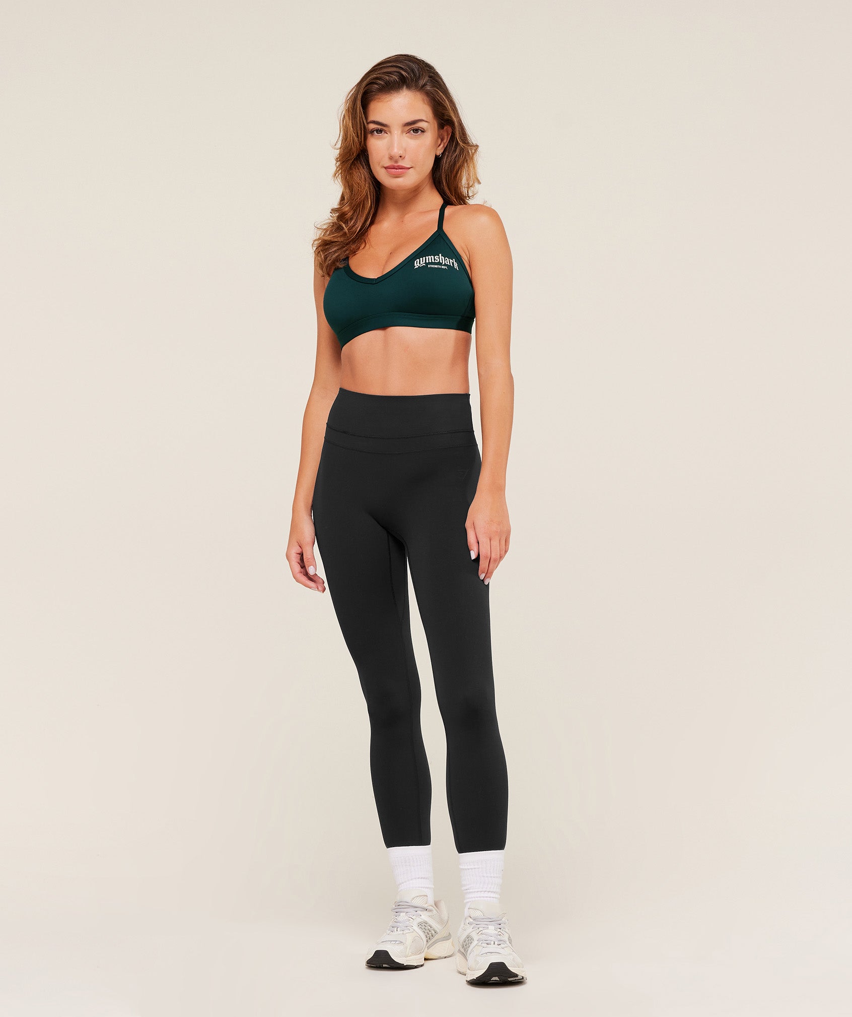 Women's Gymshark Graphic Sports Bra Deep Petrol Blue