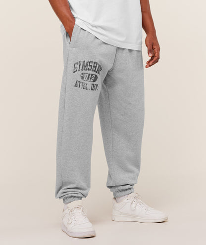 Gymshark Athletic Division Graphic Joggers Light Grey Core Marl