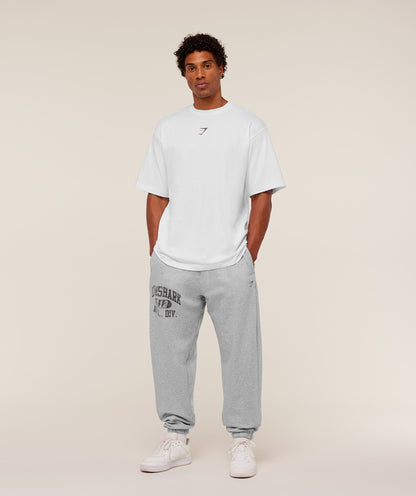Gymshark Athletic Division Graphic Joggers Light Grey Core Marl