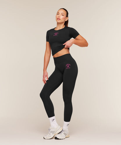 Women's Gymshark Everyday Seamless Graphic Short Sleeve Top Black