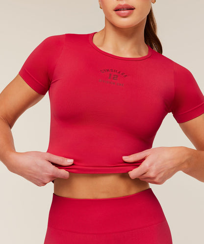 Women's Gymshark Everyday Seamless Graphic Short Sleeve Top Conditioning Red