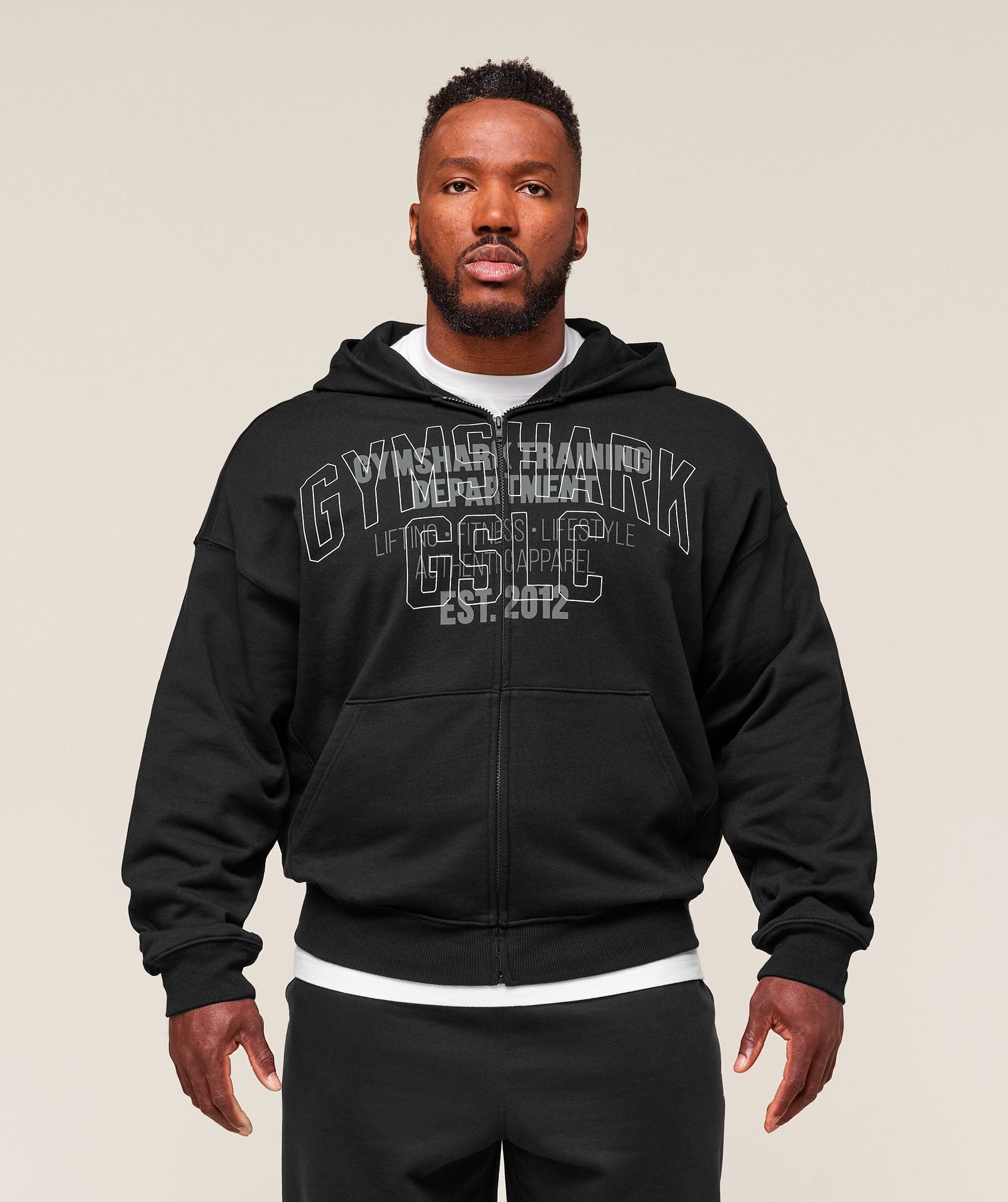 Gymshark Authentic Apparel Zip Up Hoodie Black
