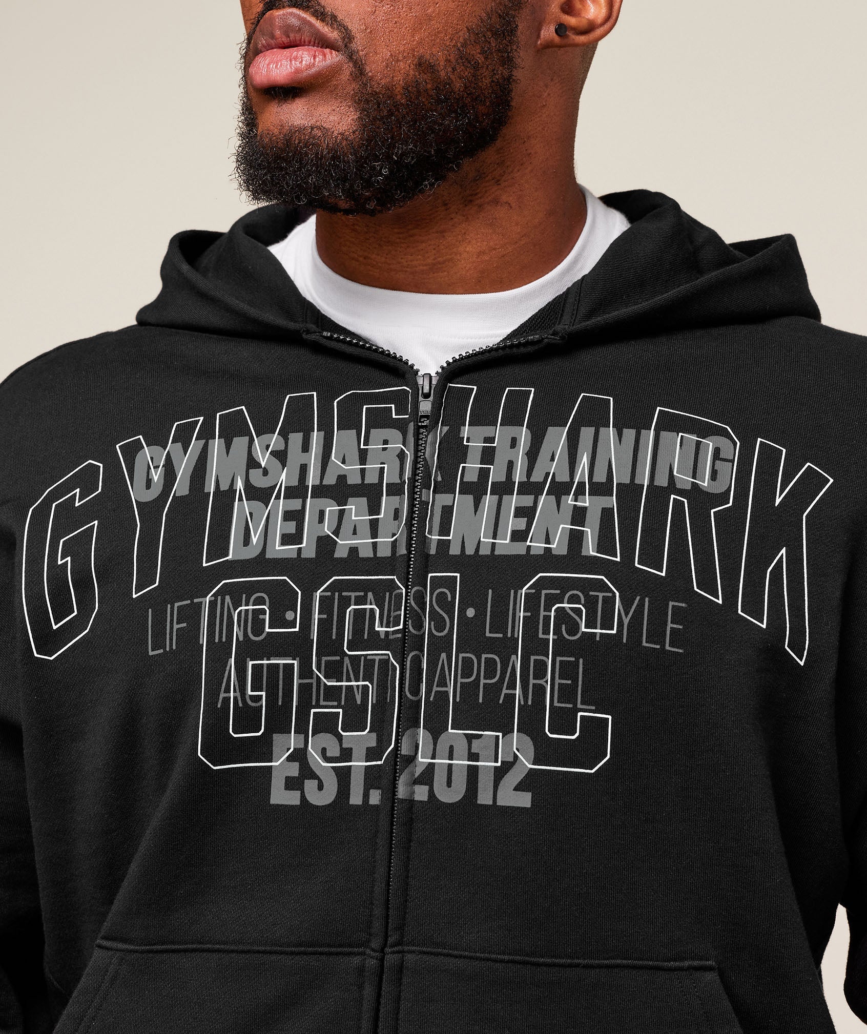 Gymshark Authentic Apparel Zip Up Hoodie Black