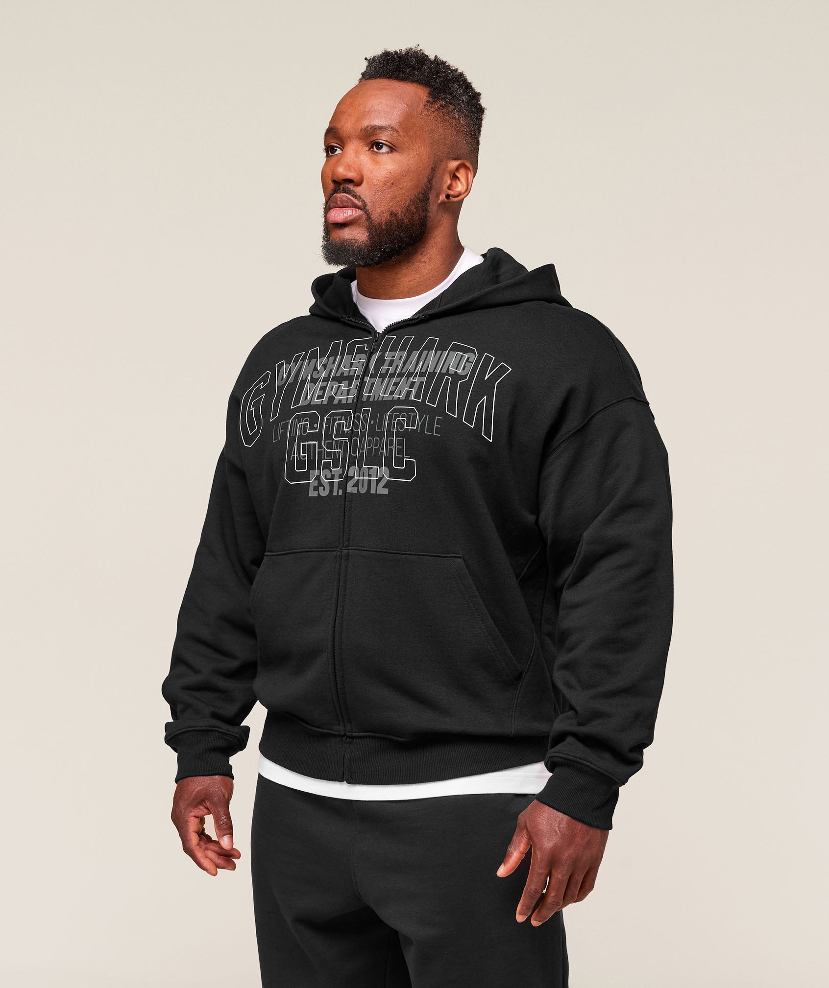 Gymshark Authentic Apparel Zip Up Hoodie Black