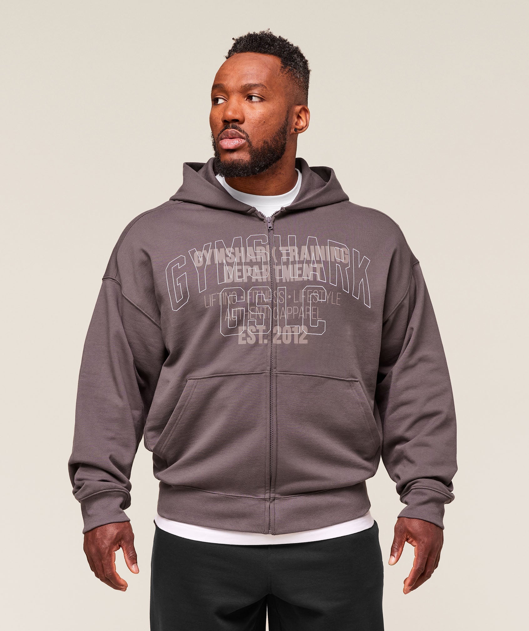 Gymshark Authentic Apparel Zip Up Hoodie Brushed Purple