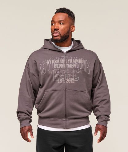 Gymshark Authentic Apparel Zip Up Hoodie Brushed Purple