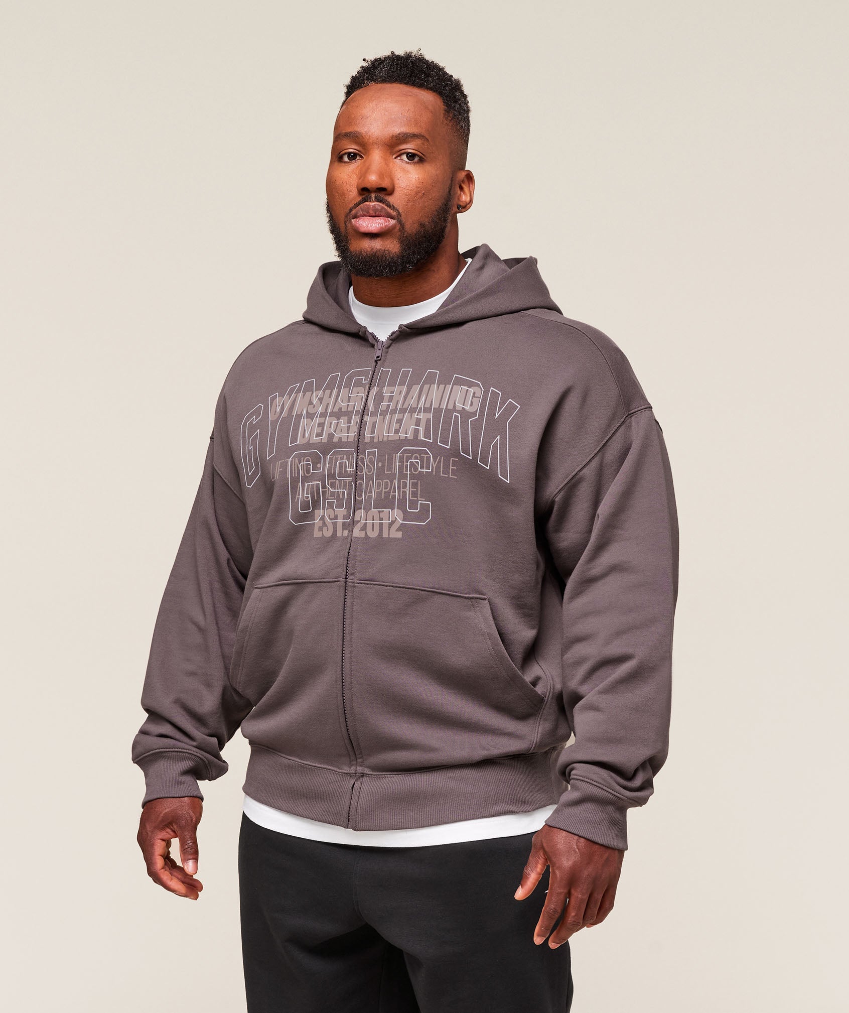 Gymshark Authentic Apparel Zip Up Hoodie Brushed Purple