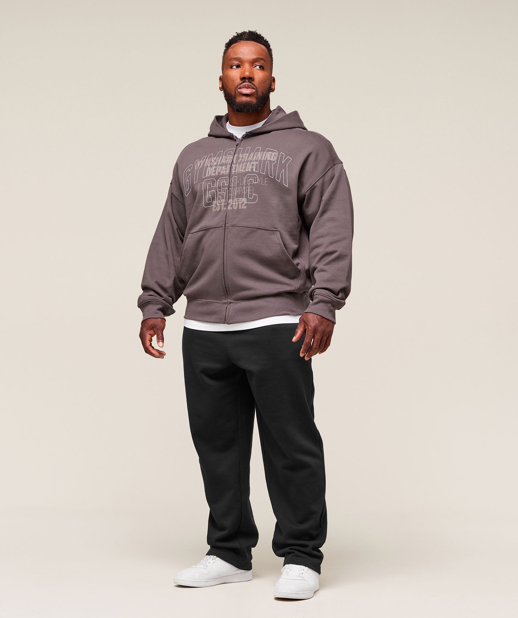 Gymshark Authentic Apparel Zip Up Hoodie Brushed Purple