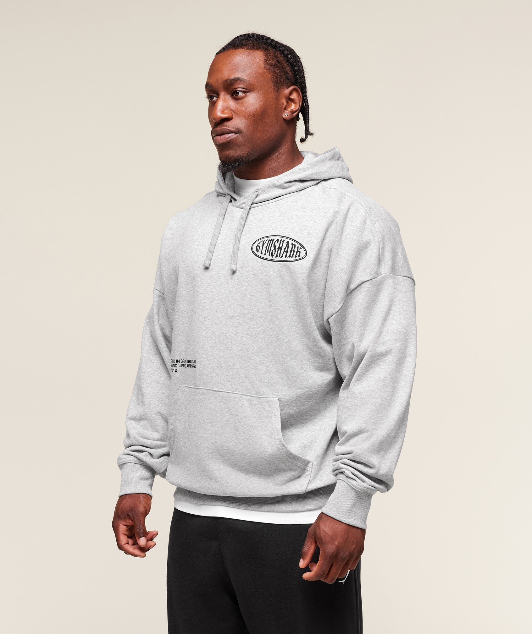 Gymshark Authentic Lifting Apparel Hoodie Light Grey Core Marl