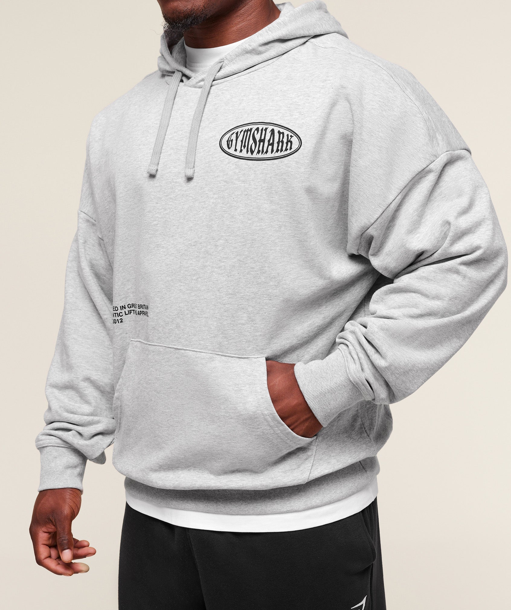 Gymshark Authentic Lifting Apparel Hoodie Light Grey Core Marl