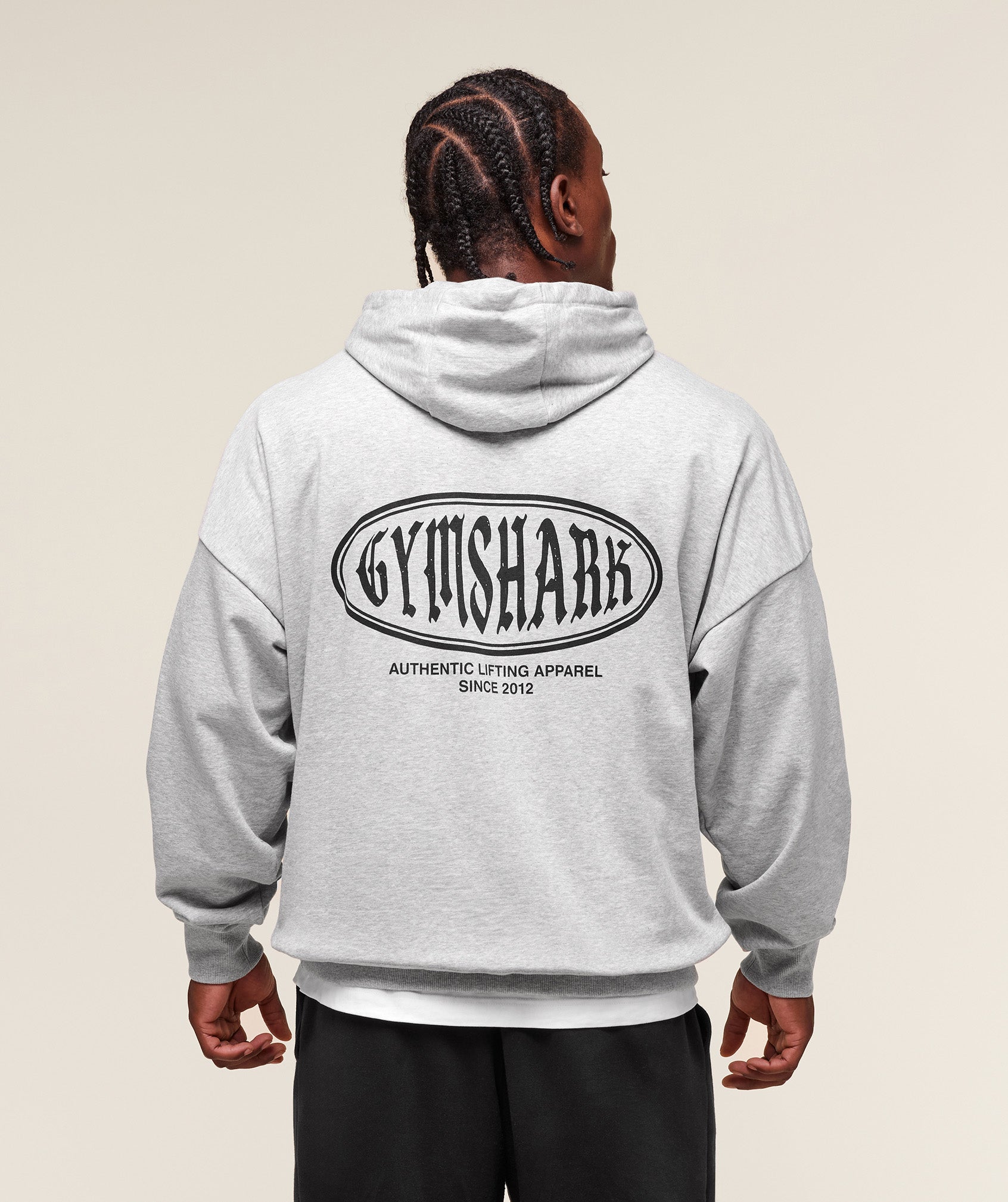 Gymshark Authentic Lifting Apparel Hoodie Light Grey Core Marl