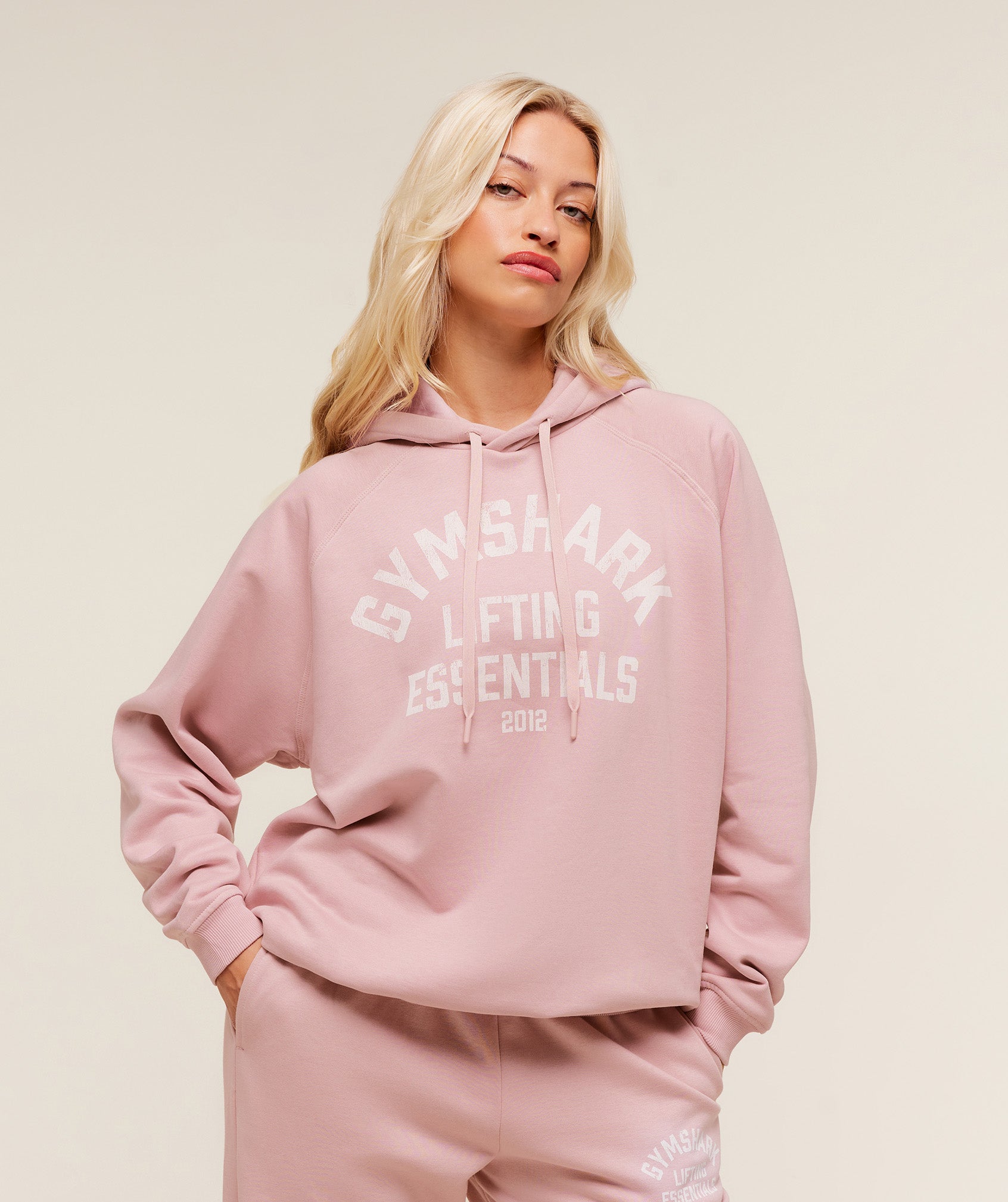 Women's Gymshark Lifting Essentials Hoodie Cloud Pink