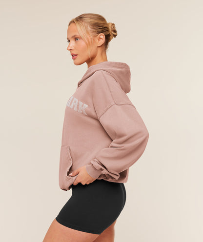 Women's Gymshark Chainstitch Graphic Hoodie Chestnut Pink
