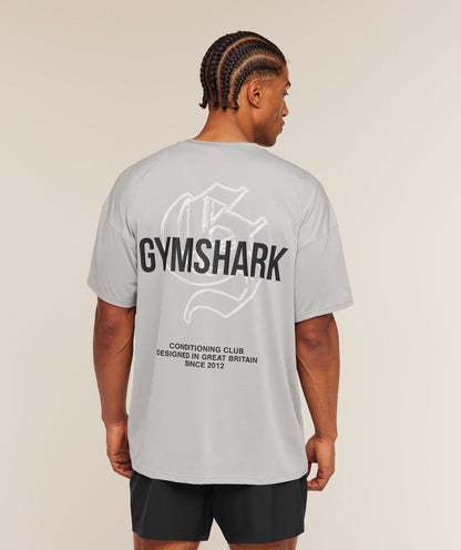 Gymshark Chrome Graphic T-Shirt Stratus Grey