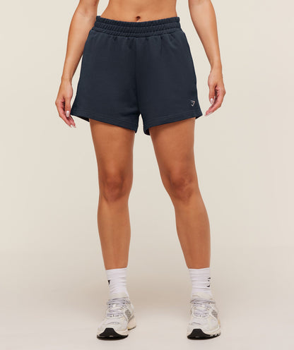 Women's Gymshark Collegiate Graphic Short Heavy Blue