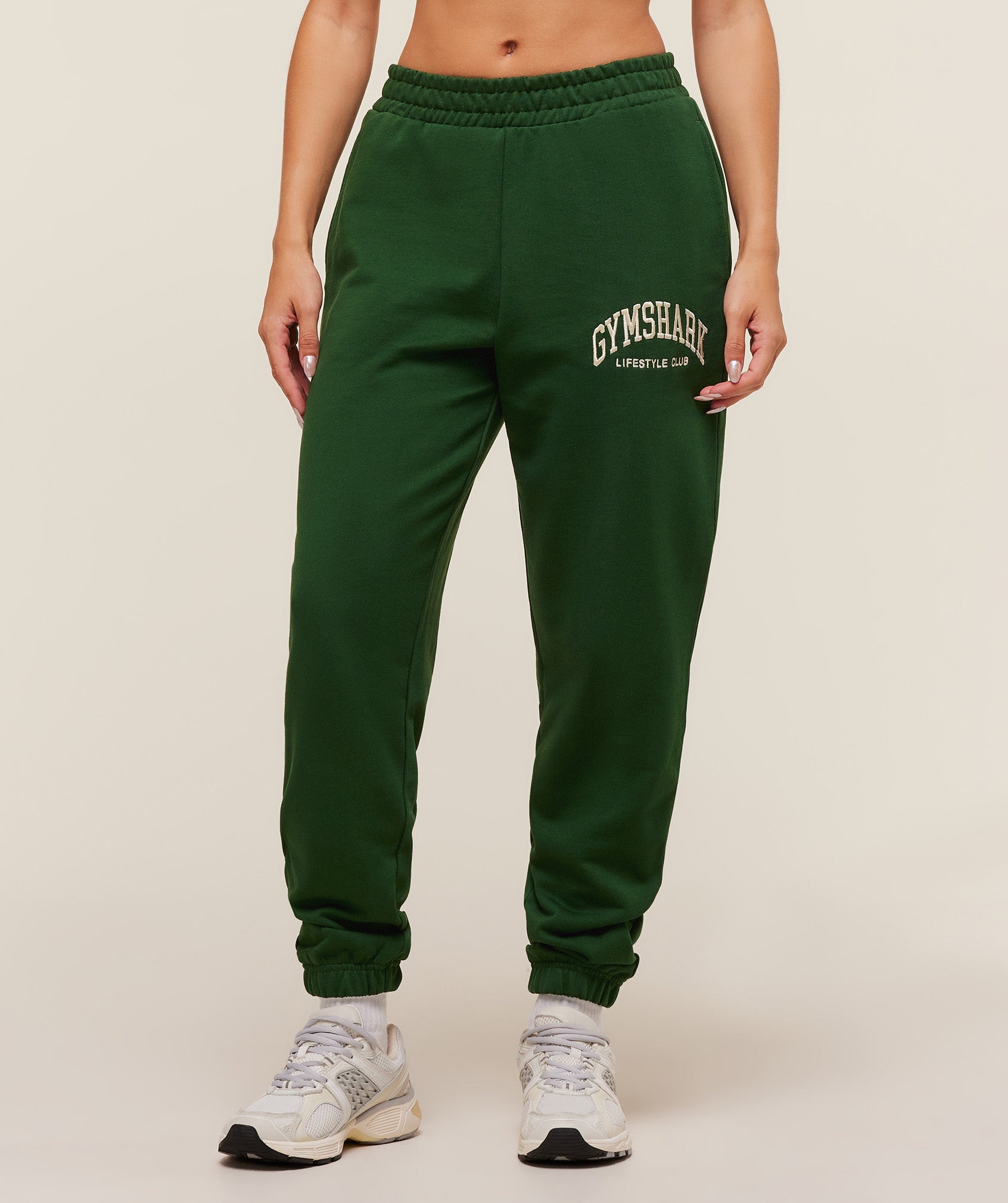 Women's Gymshark Collegiate Graphic Joggers Athletic Green