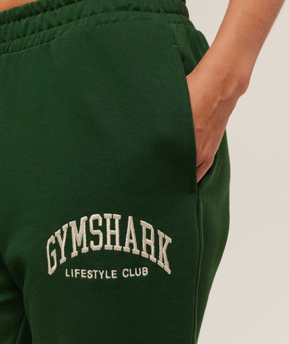 Women's Gymshark Collegiate Graphic Joggers Athletic Green
