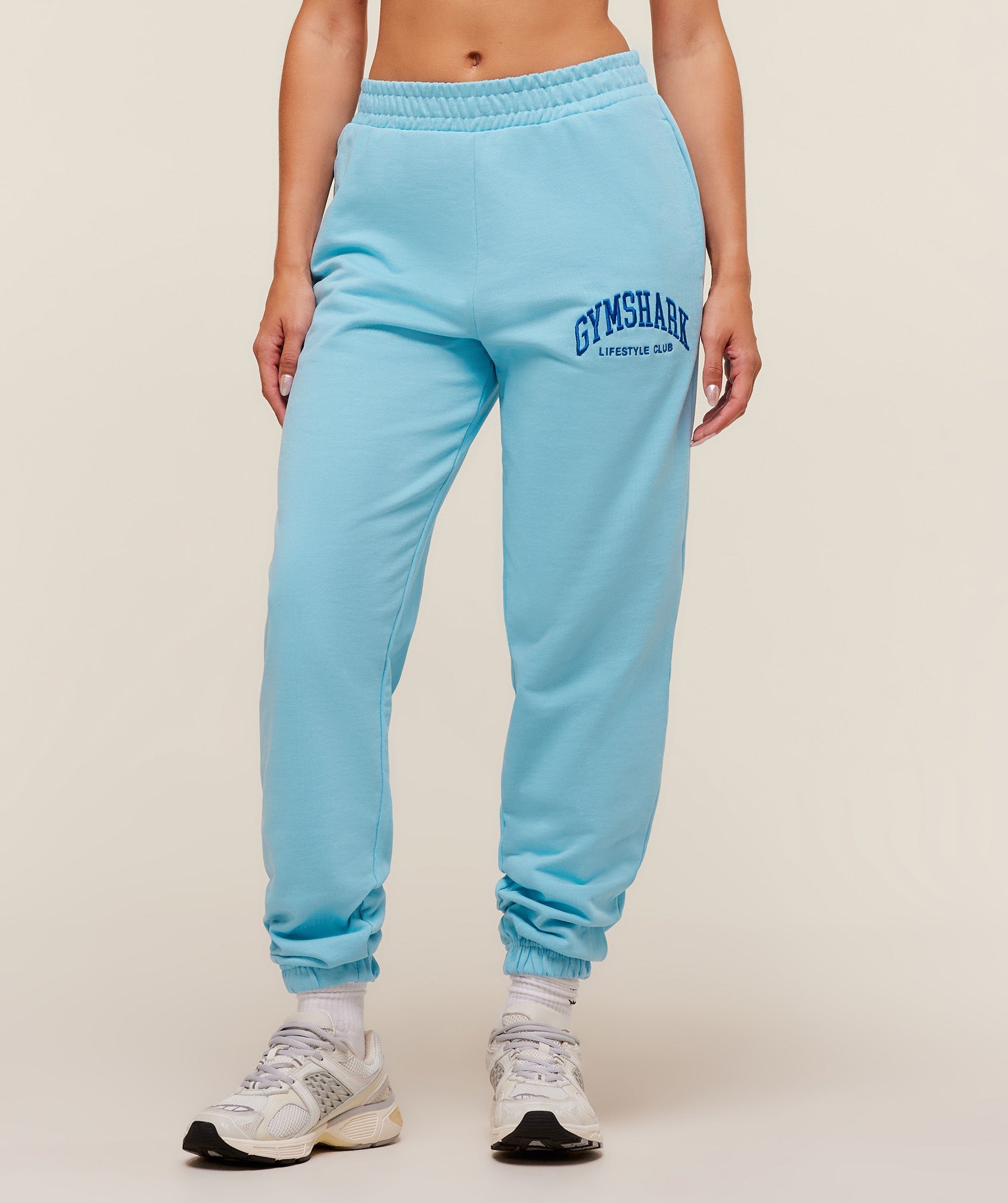 Women's Gymshark Collegiate Graphic Joggers Athletic Light Blue