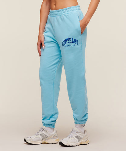 Women's Gymshark Collegiate Graphic Joggers Athletic Light Blue