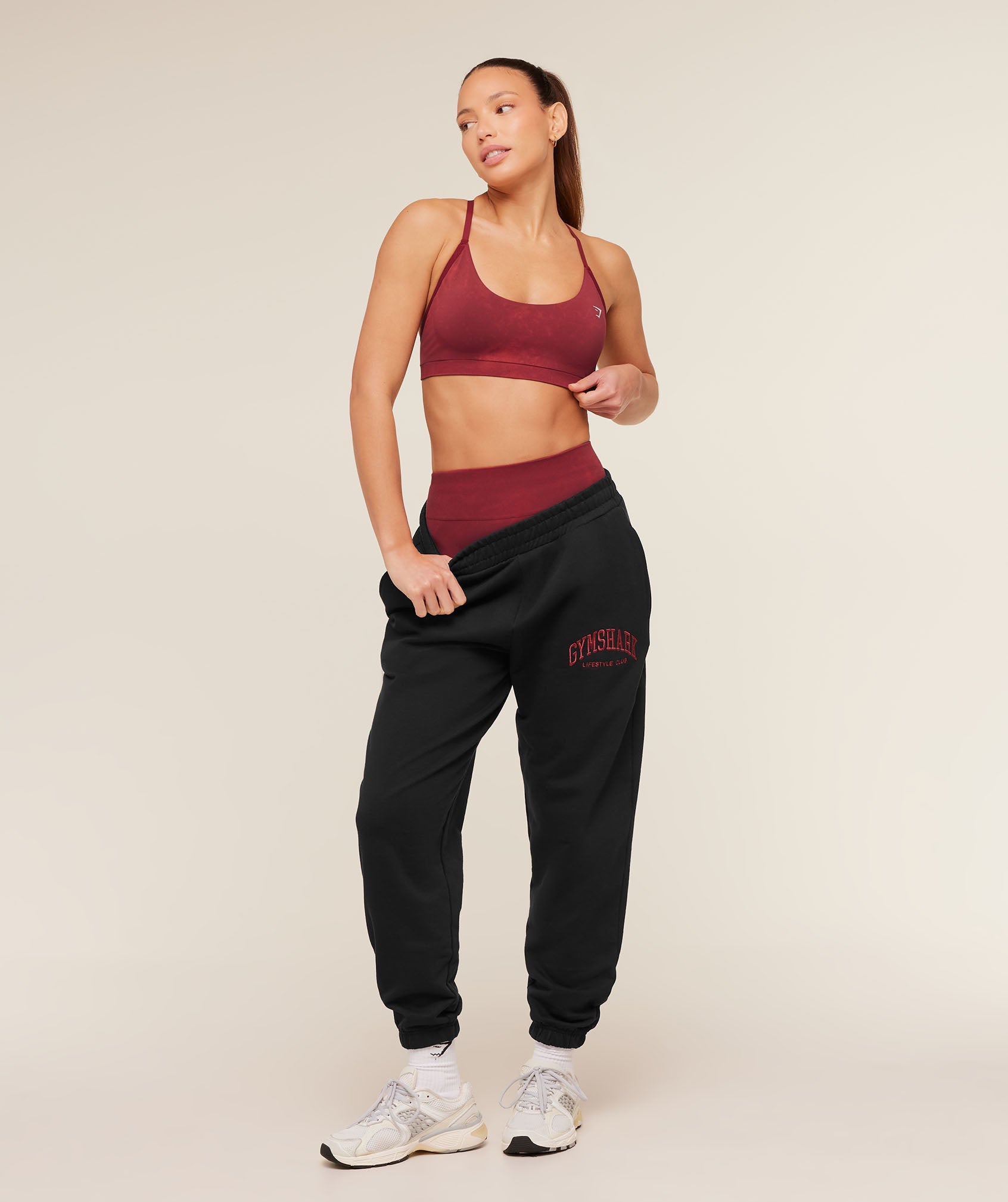 Women's Gymshark Collegiate Graphic Joggers Black