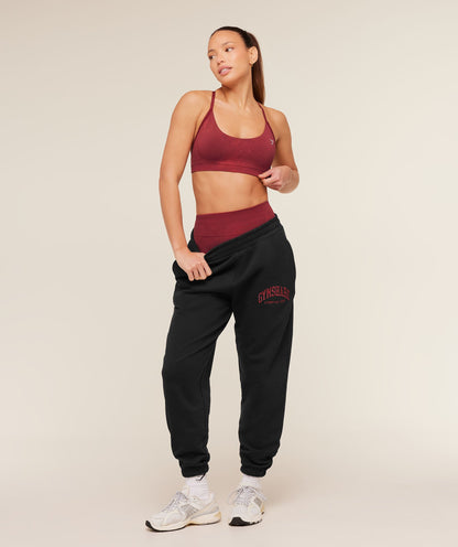 Women's Gymshark Collegiate Graphic Joggers Black