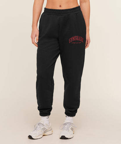 Women's Gymshark Collegiate Graphic Joggers Black