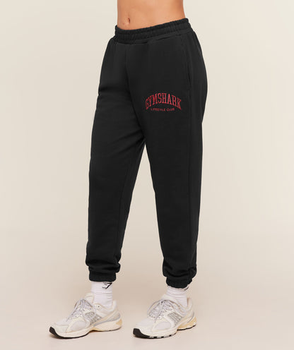 Women's Gymshark Collegiate Graphic Joggers Black