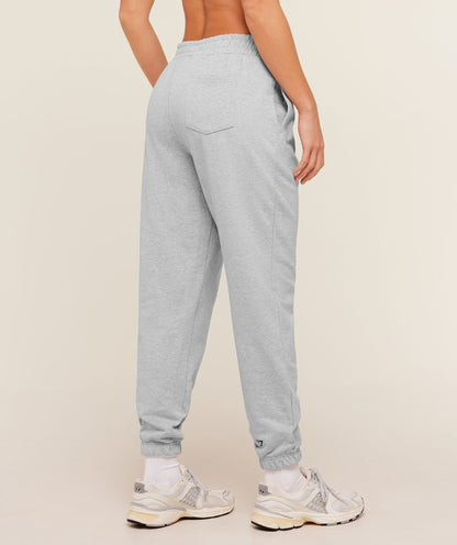 Women's Gymshark Collegiate Graphic Joggers Light Grey Core Marl