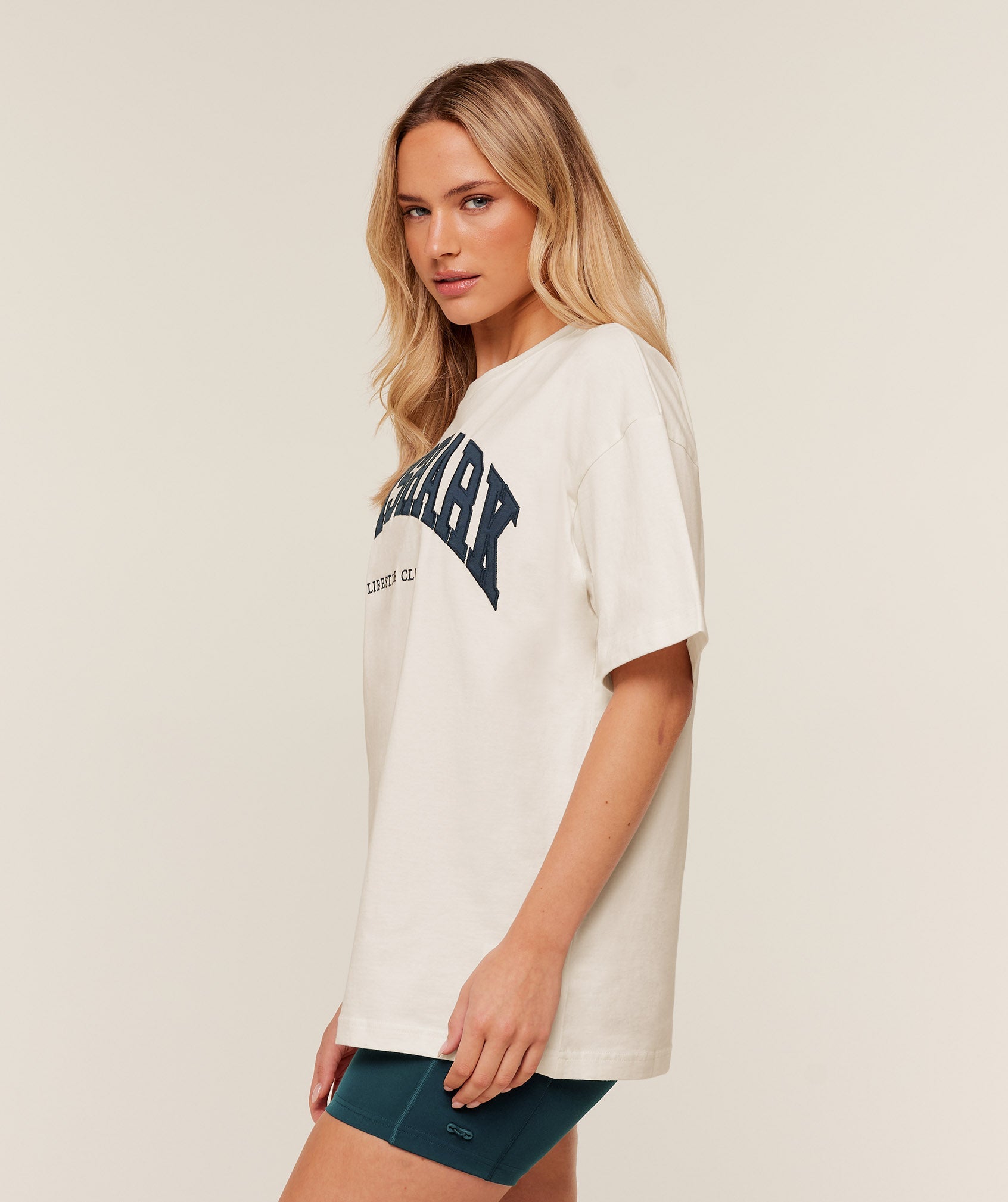 Women's Gymshark Collegiate Graphic T-Shirt Gs Soft White