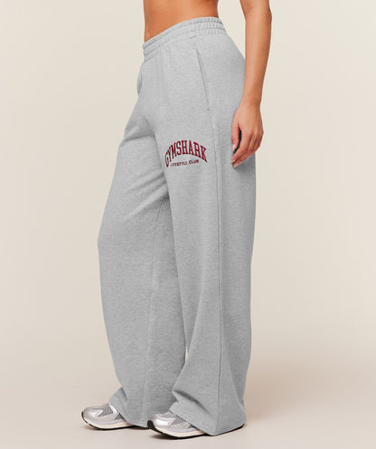 Women's Gymshark Collegiate Graphic Straight Leg Jogger Light Grey Core Marl