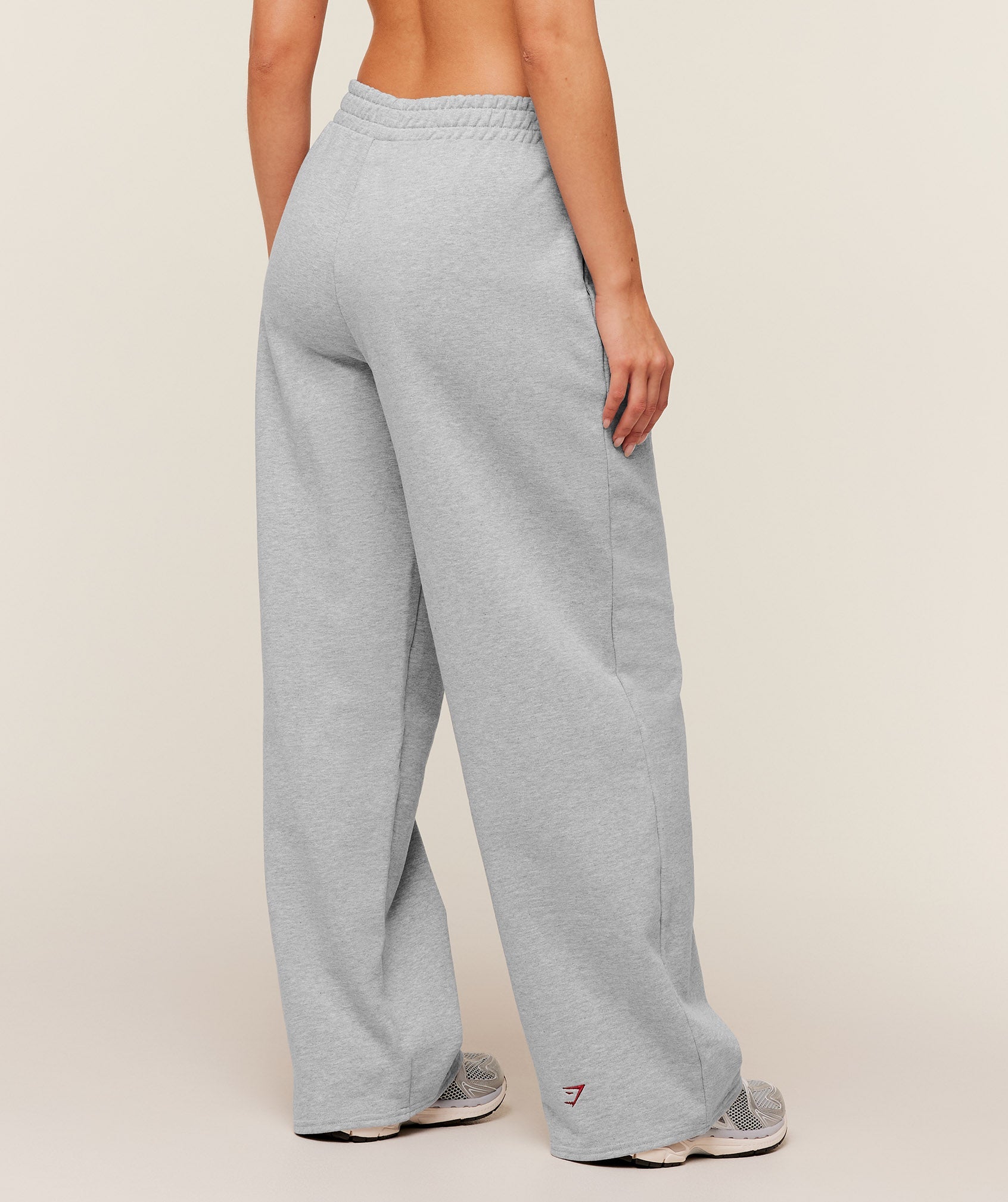 Women's Gymshark Collegiate Graphic Straight Leg Jogger Light Grey Core Marl