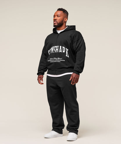 Gymshark Collegiate Script Zip Up Hoodie Black