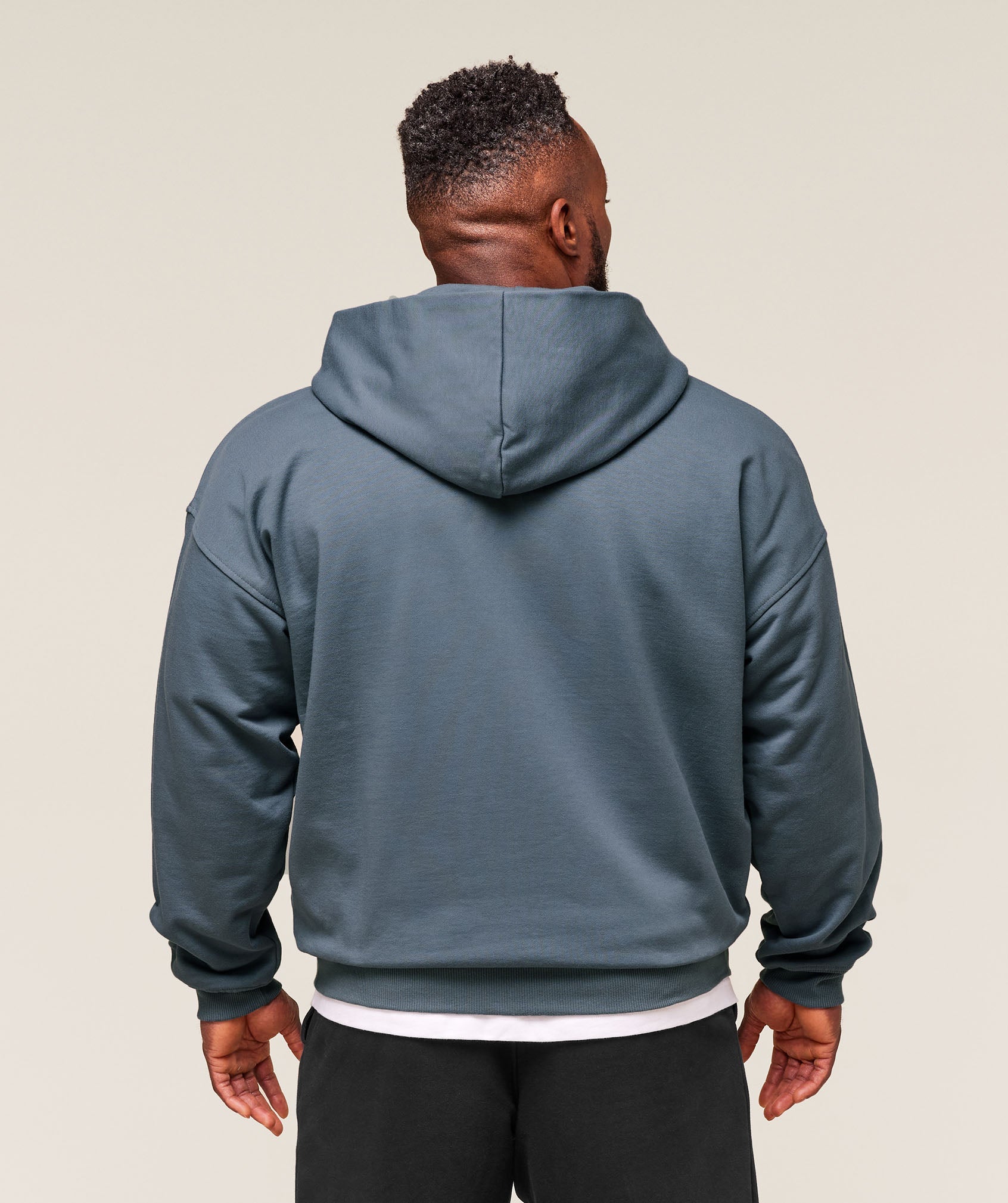 Gymshark Collegiate Script Zip Up Hoodie Iron Blue