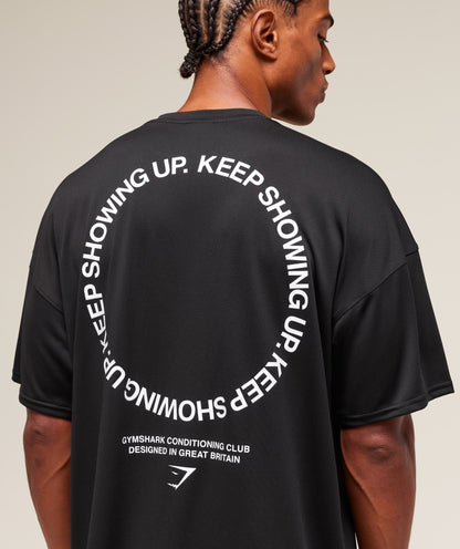 Gymshark Keep Showing Up T-Shirt Black