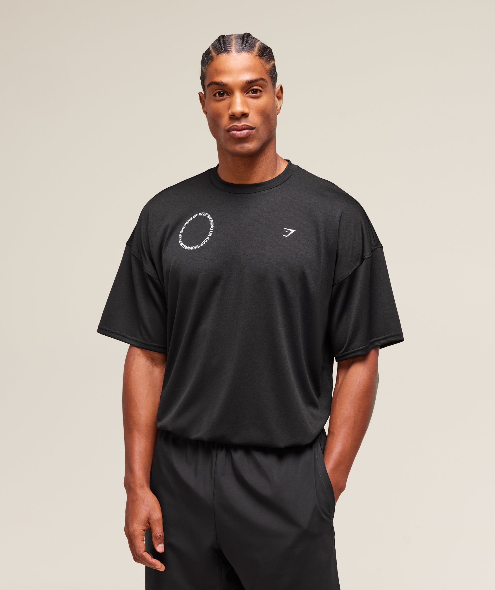 Gymshark Keep Showing Up T-Shirt Black