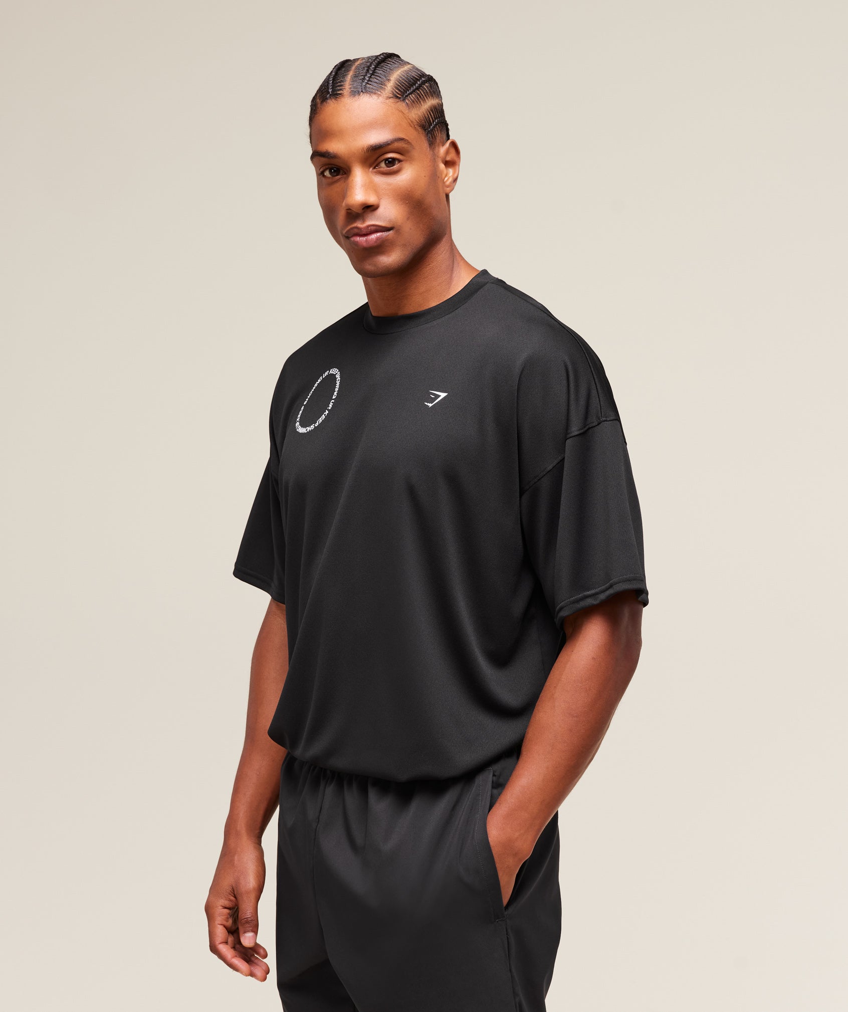 Gymshark Keep Showing Up T-Shirt Black