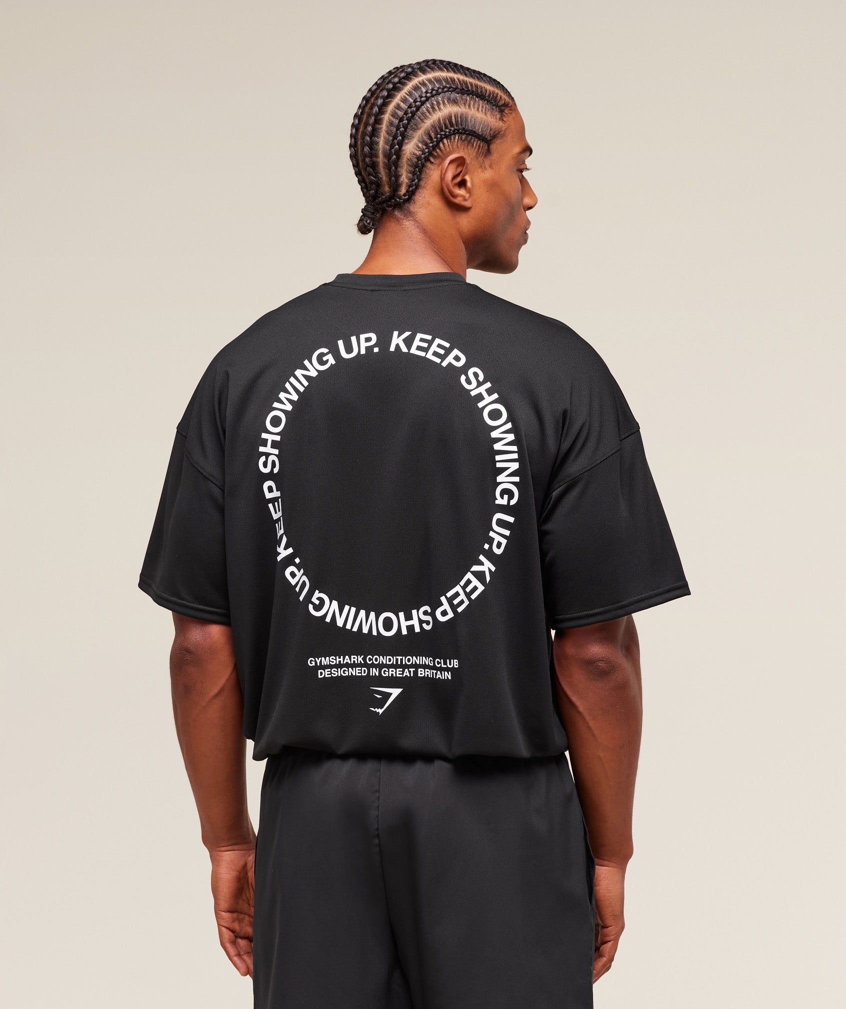 Gymshark Keep Showing Up T-Shirt Black