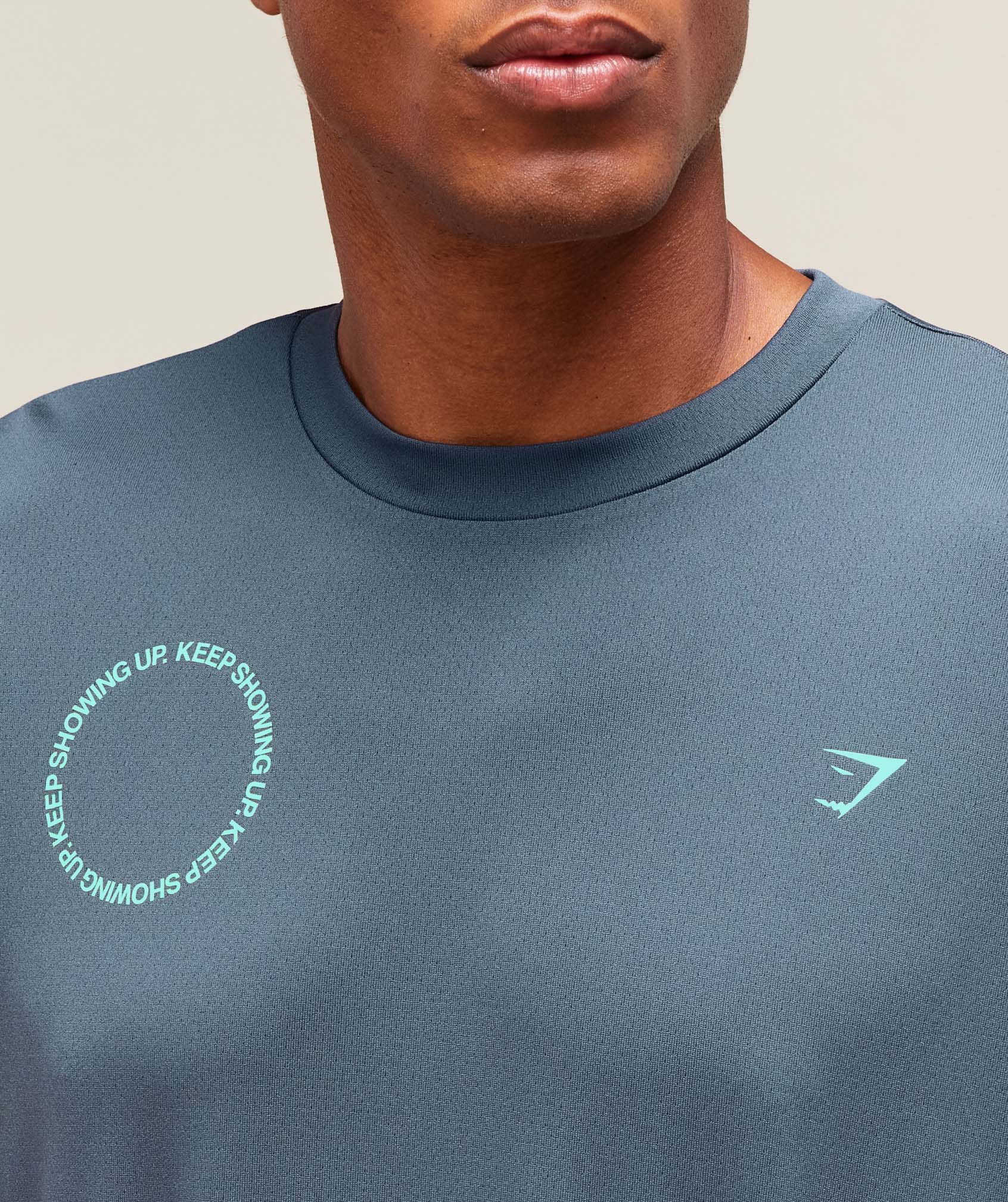 Gymshark Keep Showing Up T-Shirt Titanium Blue