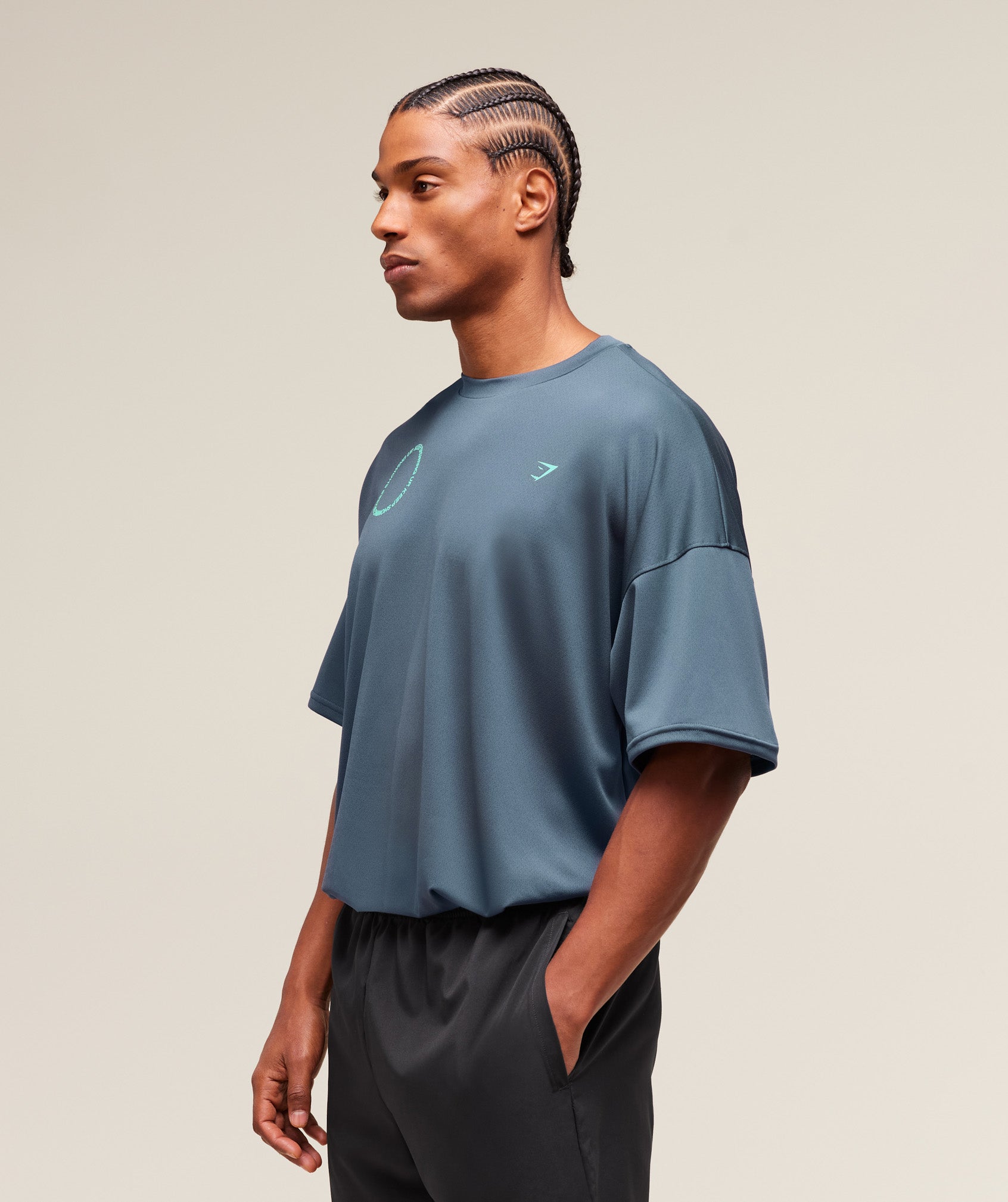 Gymshark Keep Showing Up T-Shirt Titanium Blue