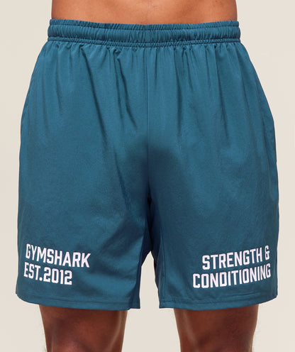 Gymshark S&C Graphic 7" Shorts Success Blue