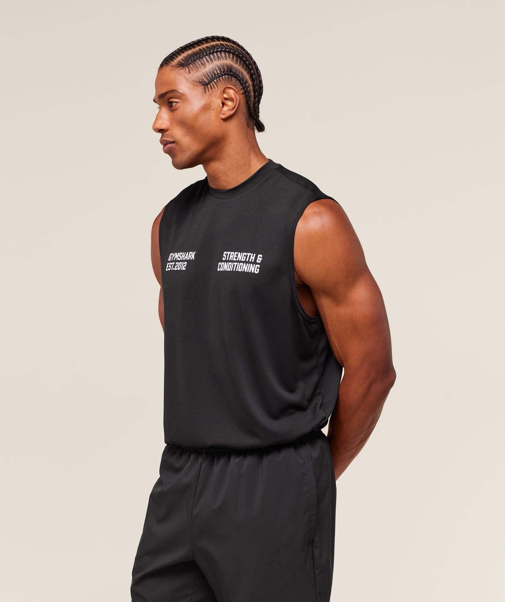 Gymshark S&C Graphic Cut Off Tank Black